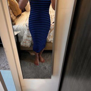 Black and Blue Striped Maxi